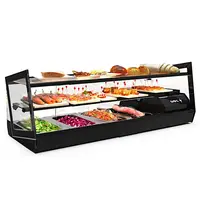SAYL Tapasvitrine | KUBE | Zwart | 4x 1/3 GN | +2°C/+6°C | Statisch | 2 Niveaus | 970x395x360(h)mm