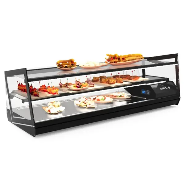 Tapasvitrine | KUBE | Zwart | +2°C/+6°C | Statisch | 2 Niveaus | 970x395x360(h)mm