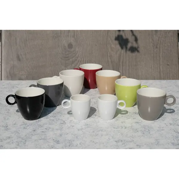 Koffiekopjes | APPLE | Porselein | Zwart | 19cl | 12 Stuks | Ø75x71(h)mm