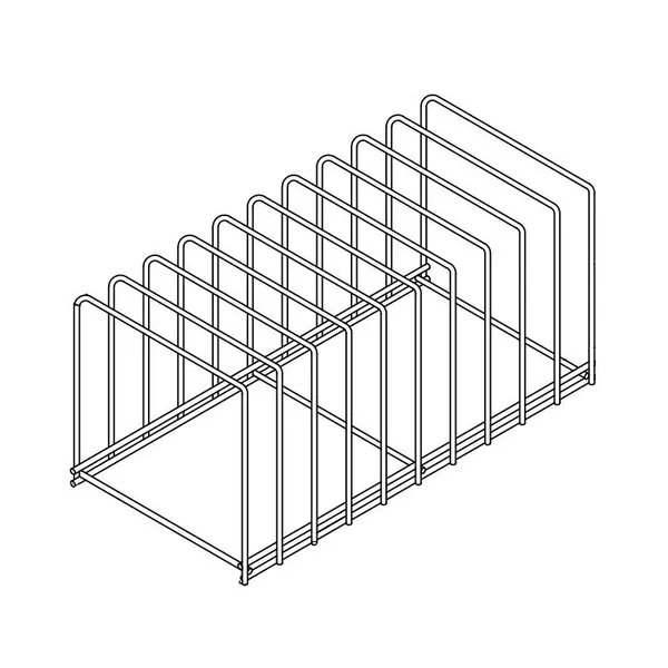 Dienbladenmand | CombiSteel Pannen-/Pottenwasser (PL 5565 PRSE) | RVS | 10 Vakken | 526x260x250(h)mm