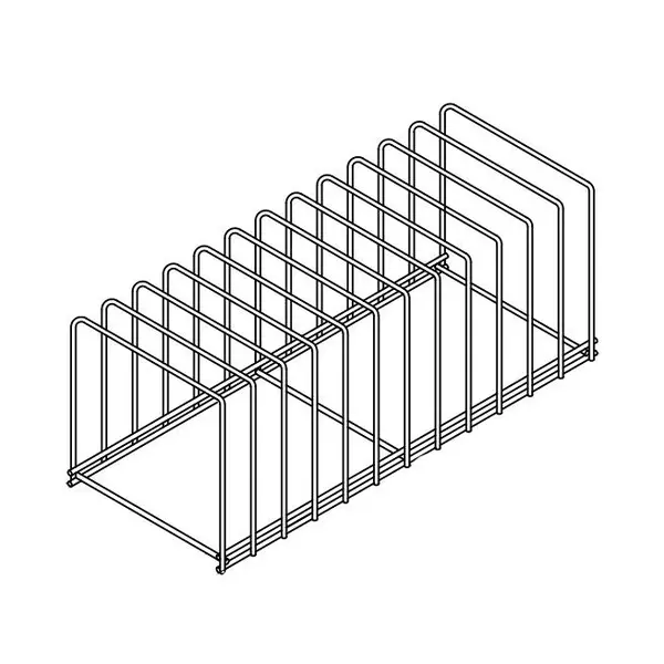 Dienbladenmand | CombiSteel Pannen-/Pottenwassers (PL 6565 PRSE/PL 12580 PRSE) | RVS | 12 Vakken | 630x260x250(h)mm