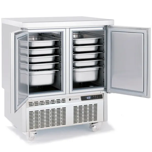 Koelwerkbank | 700 RANGE | 255L | 2 Deuren (1/1 GN) | -2°C/+8°C | Geforceerd | Temperatuuralarm | 925x700x950(h)mm
