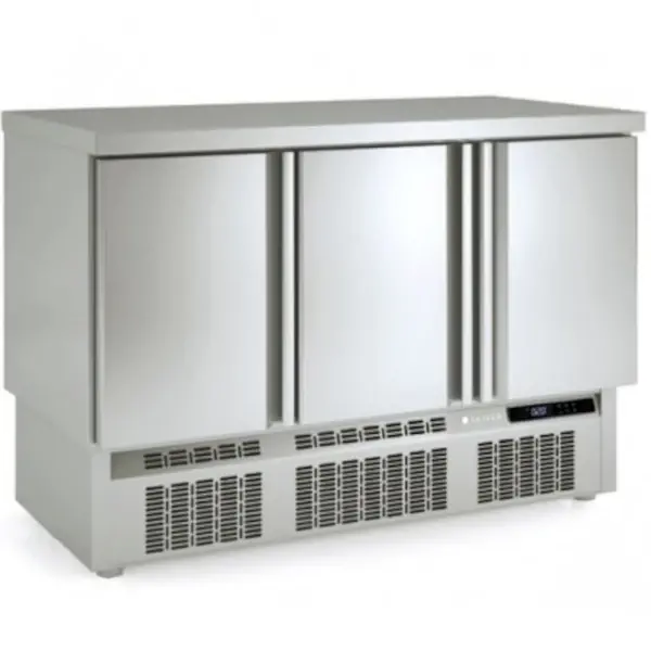 Koelwerkbank | 700 RANGE | 399L | 3 Deuren (1/1 GN) | -2°C/+8°C | Statisch + Ventilator | Temperatuuralarm | 1375x700x950(h)mm