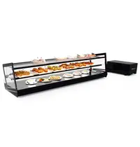 SAYL Tapasvitrine | KUBE | Zwart | +2°C/+6°C | Statisch | 2 Niveaus | Losse Koelunit (Inbouw) | 1175x385x360(h)mm