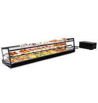 SAYL Tapasvitrine | KUBE | Zwart | 8x 1/3 GN | +2°C/+6°C | Statisch | 2 Niveaus | Losse Koelunit (Inbouw) | 1540x385x360(h)mm