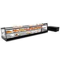 SAYL Tapasvitrine | KUBE | Zwart | +2°C/+6°C | Statisch | 2 Niveaus | Losse Koelunit (Inbouw) | 1540x385x360(h)mm