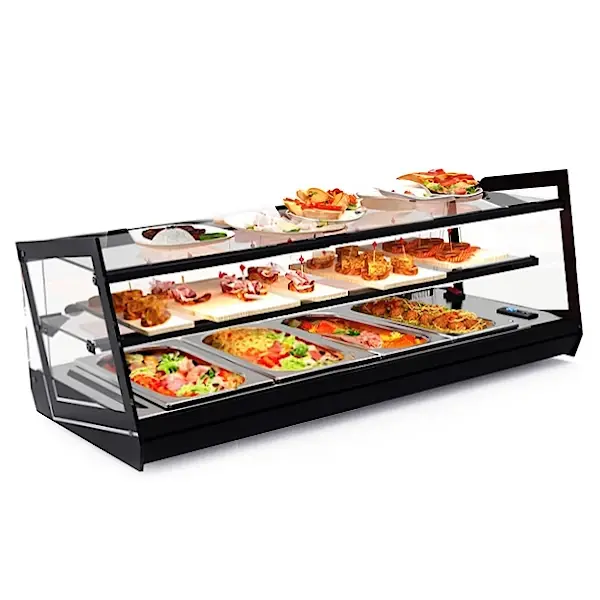 Tapasvitrine | KUBE | Zwart | 4x 1/3 GN | +2°C/+6°C | Statisch | 2 Niveaus | Externe Koeling (Excl.) | 850x385x360(h)mm