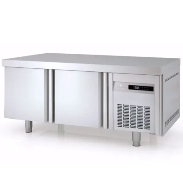 Koelwerkbank | 700 RANGE | Laag Model | 169L | 2 Deuren (1/1 GN) | -2°C/+8°C | Statisch + Ventilator | Temperatuuralarm | 1345x700x600(h)mm