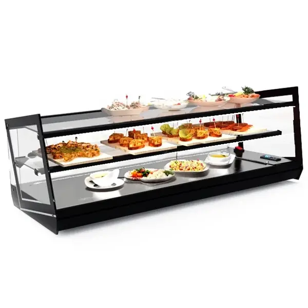 Tapasvitrine | KUBE | Zwart | +2°C/+6°C | Statisch | 2 Niveaus | Externe Koeling (Excl.) | 850x385x360(h)mm