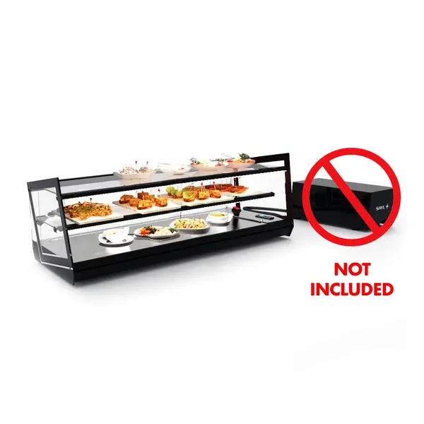 Tapasvitrine | KUBE | Zwart | +2°C/+6°C | Statisch | 2 Niveaus | Externe Koeling (Excl.) | 850x385x360(h)mm