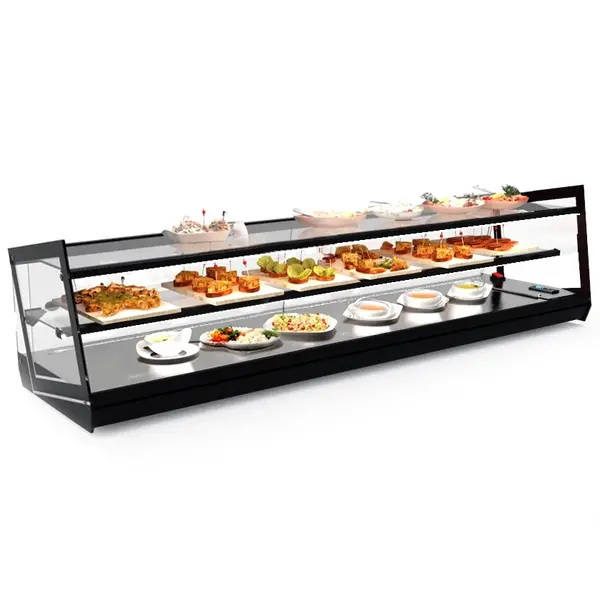 Tapasvitrine | KUBE | Zwart | +2°C/+6°C | Statisch | 2 Niveaus | Externe Koeling (Excl.) | 1175x385x360(h)mm