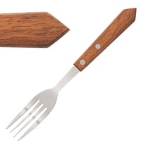 Olympia Steakvorken | RVS/Hout | 12 Stuks | Lengte 190mm