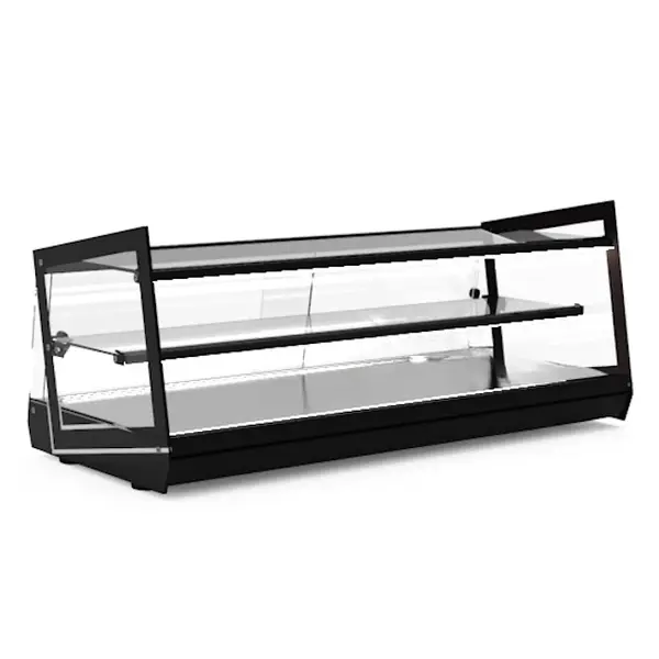 Neutrale Vitrine | KUBE | Zwart | 2 Niveaus | 840x395x360(h)mm