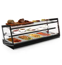 SAYL Verwarmde Tapasvitrine | KUBE | Zwart | 4x 1/3 GN | ≤80°C | Bain-Marie | 2 Niveaus | 0.72kW (230V) | 840x395x360(h)mm