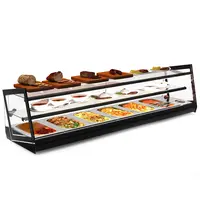 SAYL Verwarmde Tapasvitrine | KUBE | Zwart | 6x 1/3 GN | ≤80°C | Bain-Marie | 2 Niveaus | 1.04kW (230V) | 1190x395x360(h)mm