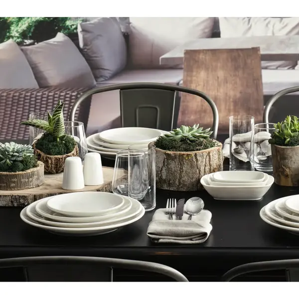 Borden | ENT IVORY | Porselein | Ivoorwit | 12 Stuks | Ø250mm