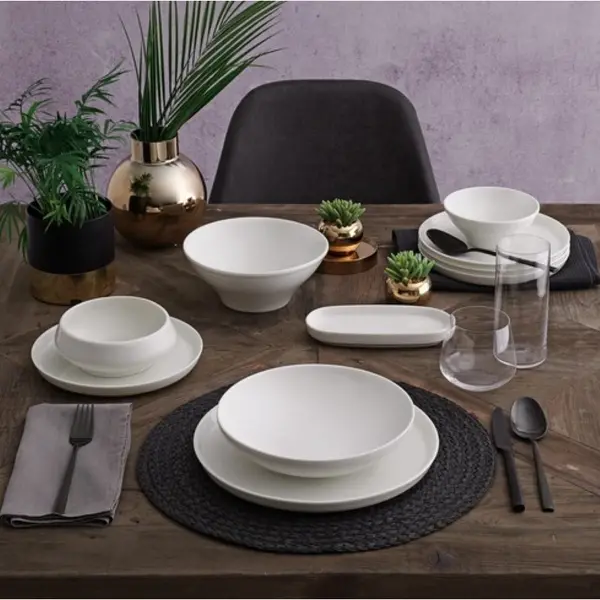Borden | BILBAO | Porselein | Wit | 12 Stuks | Ø210mm