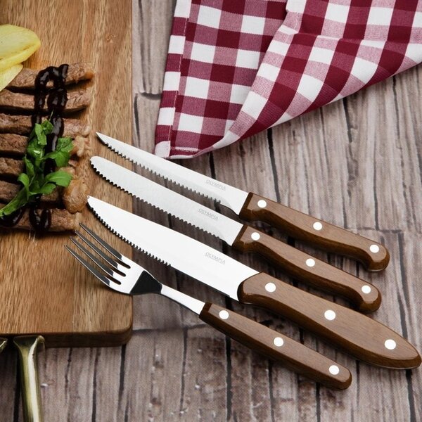 Steakmessen | RVS/Kunststof | 12 Stuks | Lengte 218mm