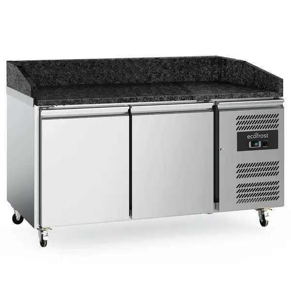 Pizzawerkbank | 390L | 2 Deuren (EN600x400) | +2°C/+8°C | Geforceerd | Wielen (Geremd) | 1515x800x840/990(h)mm