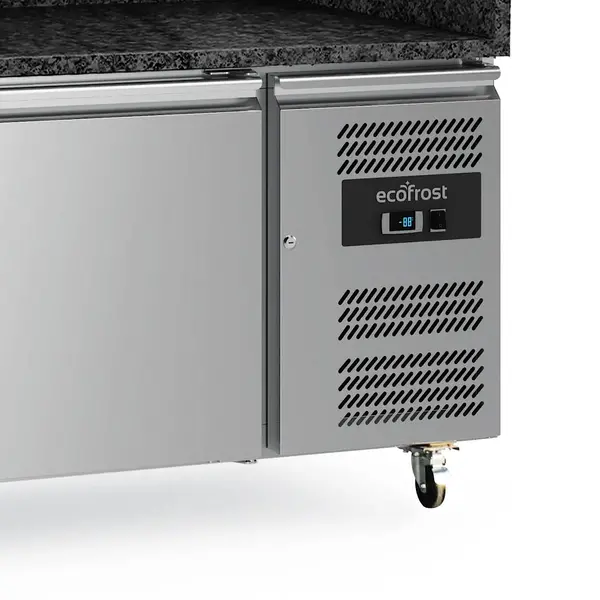 Pizzawerkbank | 390L | 2 Deuren (EN600x400) | +2°C/+8°C | Geforceerd | Wielen (Geremd) | 1515x800x840/990(h)mm