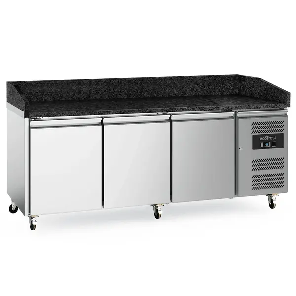 Pizzawerkbank | 580L | 3 Deuren (EN600x400) | +2°C/+8°C | Geforceerd | Wielen (Geremd) | 2020x800x840/1000(h)mm