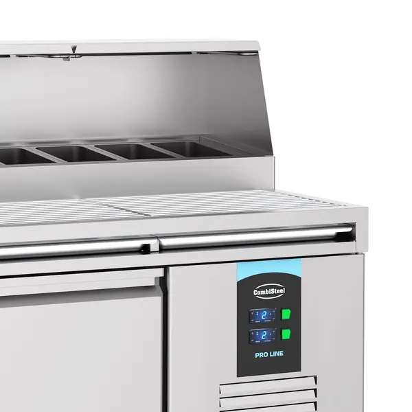 Pizzawerkbank | PRO LINE | 460L | 2 Deuren (EN600x400) | Boven 9x 1/3 GN | -2°C/+8°C | Geforceerd | Wielen (Geremd) | 1790x850x1300(h)mm