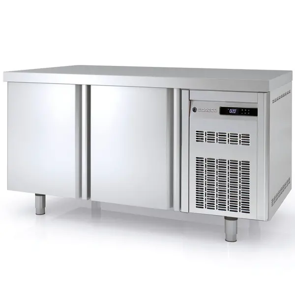 Bakkerij Koelwerkbank | 800 RANGE | Energiezuinig | 362L | 2 Deuren (EN600x400) | -2°C/+8°C | Statisch + Ventilator | Temperatuuralarm | 1495x800x850(h)mm