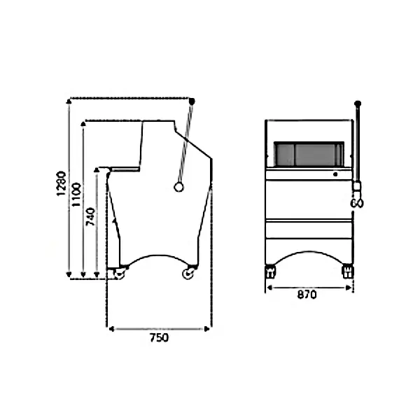 Broodsnijmachine | DUO | Brood 600x300mm | Snijdikte 6-11mm | Handmatig | 0.49kW (230V) | 870x750x740/1280(h)mm
