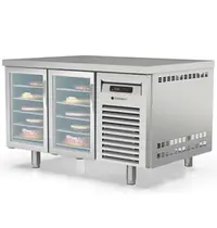Coreco Bakkerij Vrieswerkbank | 800 RANGE | 362L | 2 Glasdeuren (EN600x400) | -15°C/-20°C | Statisch + Ventilator | Temperatuuralarm | 1495x800x850(h)mm