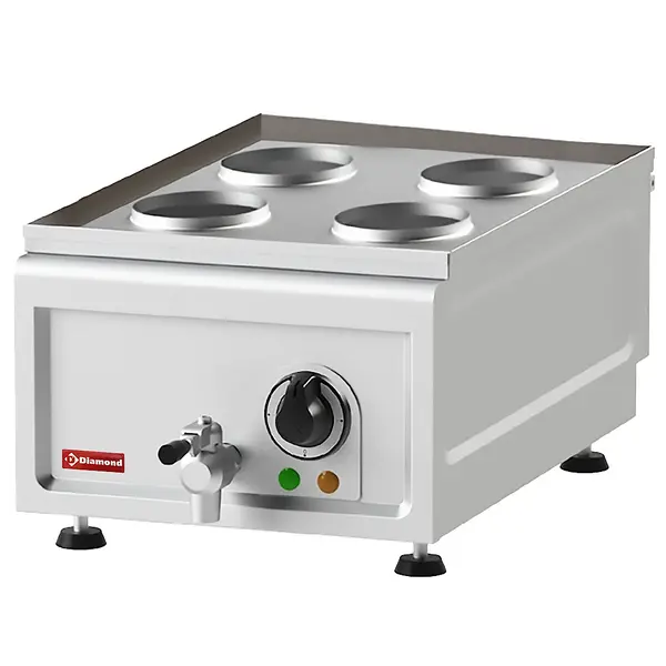 Dumpling-/Dim Sum Stomer | VAPOR LINE | Elektrisch | 4x Ø150mm | 30°C/110°C | 6W (400V) | Aftapkraan | 380x600x260(h)mm