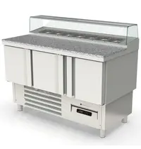 Coreco Saladette | 700 RANGE | 264L | 3 Deuren (1/1 GN) | Boven 7x 1/6 GN | 0°C/+8°C | Geforceerd | Glasopzet | Temperatuuralarm | 1375x700x890/1104(h)mm