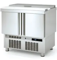 Coreco Saladette | 700 RANGE | 169L | 2 Deuren (1/1 GN) | Boven 15x 1/6 GN | 0°C/+8°C | Geforceerd | Klapdeksel + Snijblad | Temperatuuralarm | 925x700x890(h)mm
