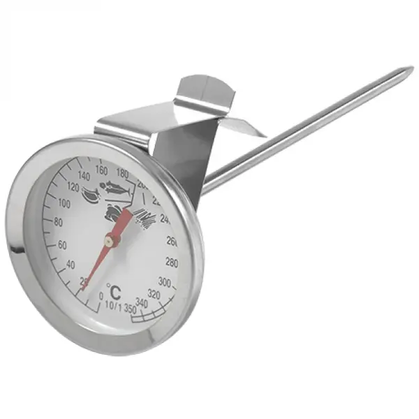 Vlees thermometer RVS met bevestigingsclip 0/+300 graden 14(l)cm