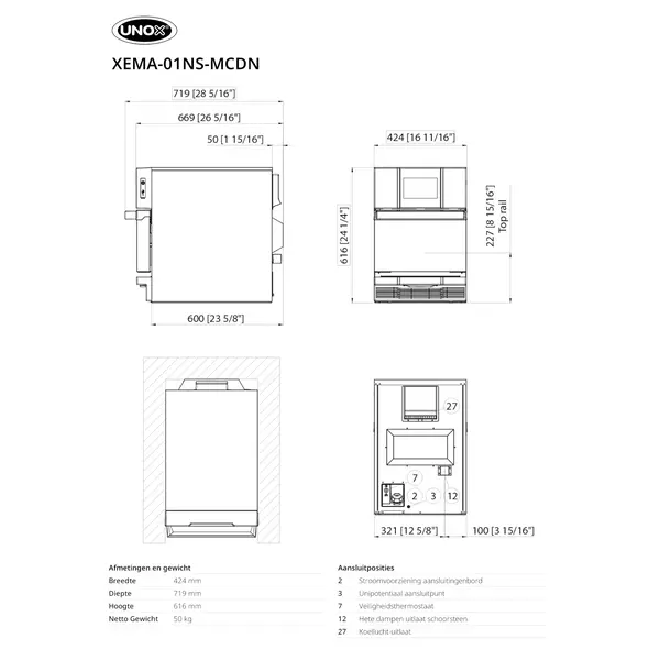 High Speed Oven | SPEED.Compact ECO | 1 Niveau (300x300) | Elektrisch | 30°C/280°C | Hetelucht + Magnetron | 3.6kW (230V) | Touchscreen + WiFi | 424x719x616(h)mm