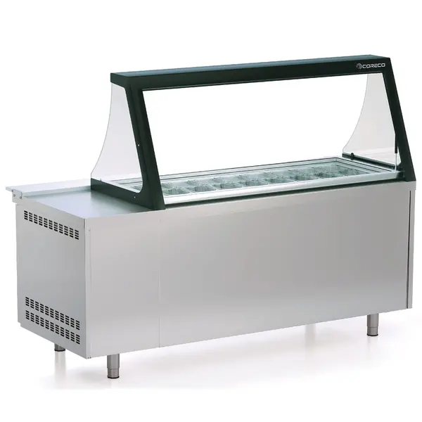Saladette | 800 RANGE | 562L | 3 Deuren (EN600x400) | Boven 27x 1/6 GN | 0°C/+8°C | Statisch + Ventilator | Glasopzet + Snijblad | Temperatuuralarm | 2020x800x870/1487(h)mm