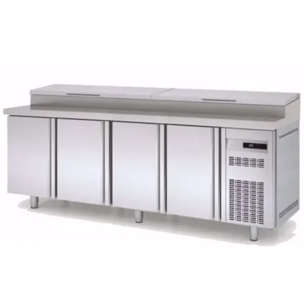 Saladette | 700 RANGE | 543L | 4 Deuren (1/1 GN) | Boven 13x 1/4 GN | 0°C/+8°C | Statisch + Ventilator | Klapdeksels | Temperatuuralarm | 2245x700x850/1021(h)mm
