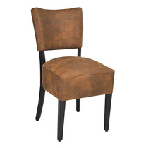 HC Stoel | TARA | Microvezel/Hout | Cognac | Wengé Frame | Indoor | 430x560x830(h)mm