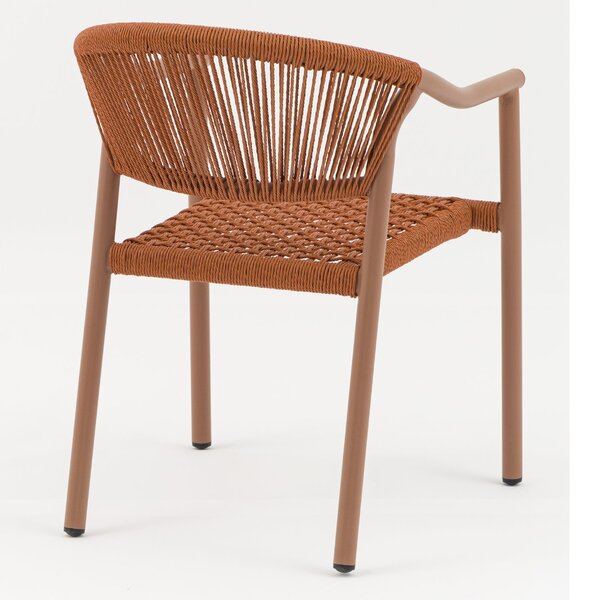 Stoel | PVC Rotan/Aluminium | Rood | In-/Outdoor | Stapelbaar | 560x610x780(h)mm