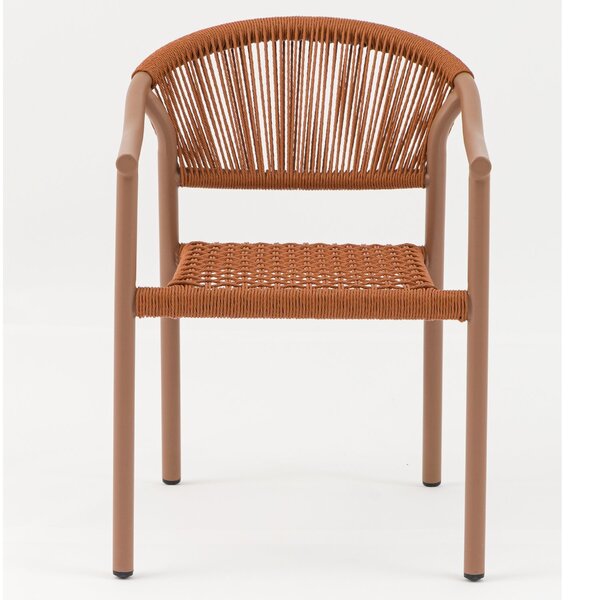 Stoel | PVC Rotan/Aluminium | Rood | In-/Outdoor | Stapelbaar | 560x610x780(h)mm