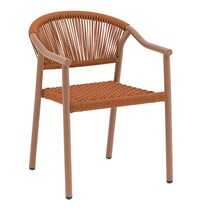 E.R.S. Stoel | PVC Rotan/Aluminium | Rood | In-/Outdoor | Stapelbaar | 560x610x780(h)mm