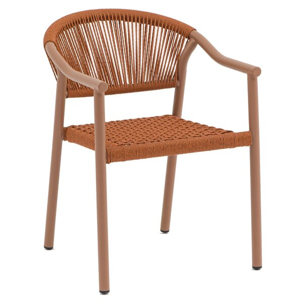 Stoel | PVC Rotan/Aluminium | Rood | In-/Outdoor | Stapelbaar | 560x610x780(h)mm