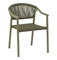 E.R.S. Stoel | PVC Rotan/Aluminium | Groen | In-/Outdoor | Stapelbaar | 560x610x780(h)mm