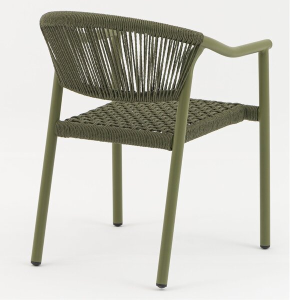 Stoel | PVC Rotan/Aluminium | Groen | In-/Outdoor | Stapelbaar | 560x610x780(h)mm