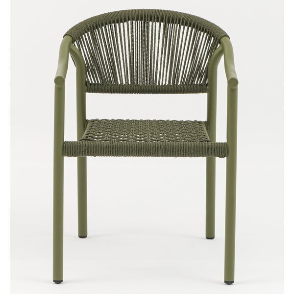 Stoel | PVC Rotan/Aluminium | Groen | In-/Outdoor | Stapelbaar | 560x610x780(h)mm