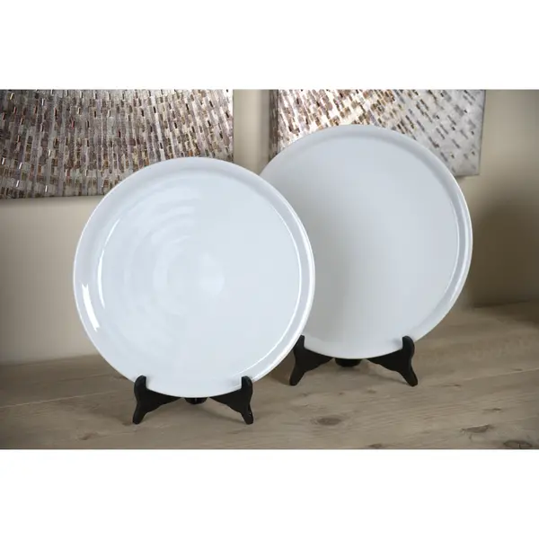 Pizza-/Pannenkoekenborden | Porselein | Wit | 6 Stuks | Ø330mm