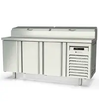 Coreco Saladette | 700 RANGE | 399L | 3 Deuren (1/1 GN) | Boven 10x 1/6 GN | 0°C/+8°C | Statisch + Ventilator | Klapdeksels | Temperatuuralarm | 1795x700x850/1021(h)mm