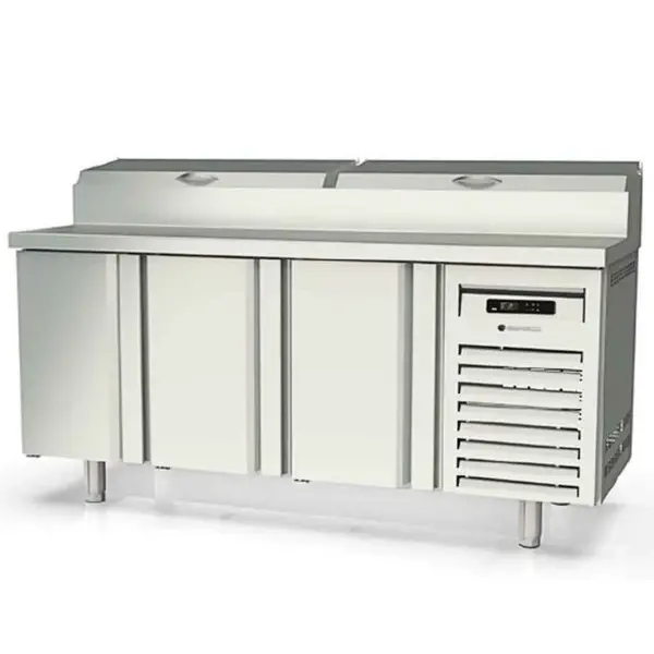 Saladette | 700 RANGE | 399L | 3 Deuren (1/1 GN) | Boven 10x 1/6 GN | 0°C/+8°C | Statisch + Ventilator | Klapdeksels | Temperatuuralarm | 1795x700x850/1021(h)mm