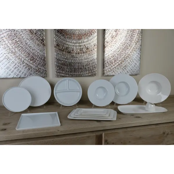 Borden | Porselein | Wit | 12 Stuks | Ø250mm