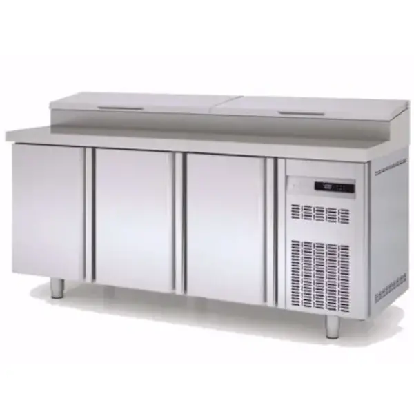 Saladette | 800 RANGE | 562L | 3 Deuren (EN600x400) | Boven 10x 1/3 GN | 0°C/+8°C | Statisch + Ventilator | Klapdeksels | Temperatuuralarm | 2020x800x850/1021(h)mm