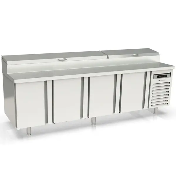 Saladette | 800 RANGE | 761L | 4 Deuren (EN600x400) | Boven 13x 1/3 GN | 0°C/+8°C | Geforceerd | Klapdeksels | Temperatuuralarm | 2545x800x850/1021(h)mm